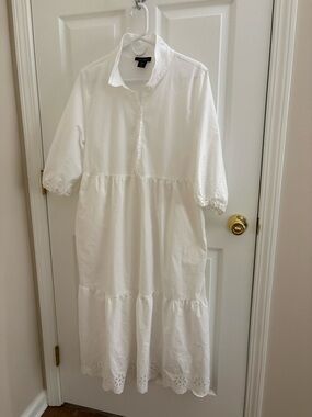 CYNTHIA ROWLEY White Tiered Midi Maxi Dress Sz XL